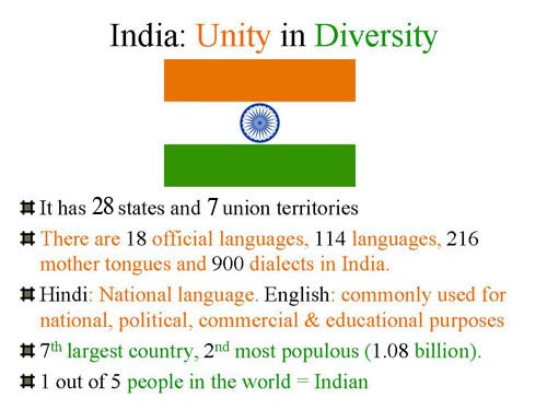 Unity In Diversity. India; Unity in Diversity