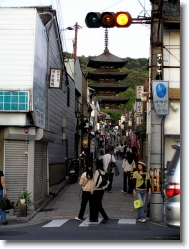 kyoto-street-pagodas * Pagodas and temples rise in between the streets of Kyoto.