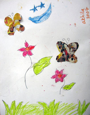 Drawing by Akhila, a girl child affected by HIV