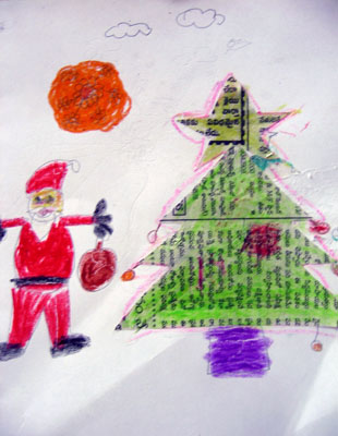 Drawing by Bikshapati, a boy child affected by HIV