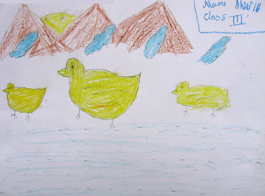 Drawing by Akhila, a girl child affected by HIV