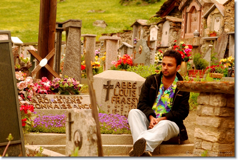 Cemetery at the Alps: at Valsavarenche, Aosta, Italy